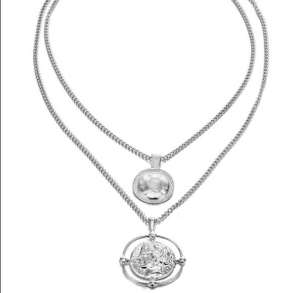 Silver Coin Layered Necklace - Picture 3 of 4